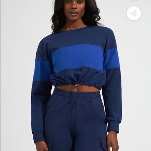 (NWOT) BB Cardi Crop- Rio Blue Multi SZ S